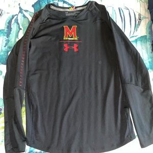 Maryland long sleeve Under Armour Heatgear size L. Boys shirt black EUC